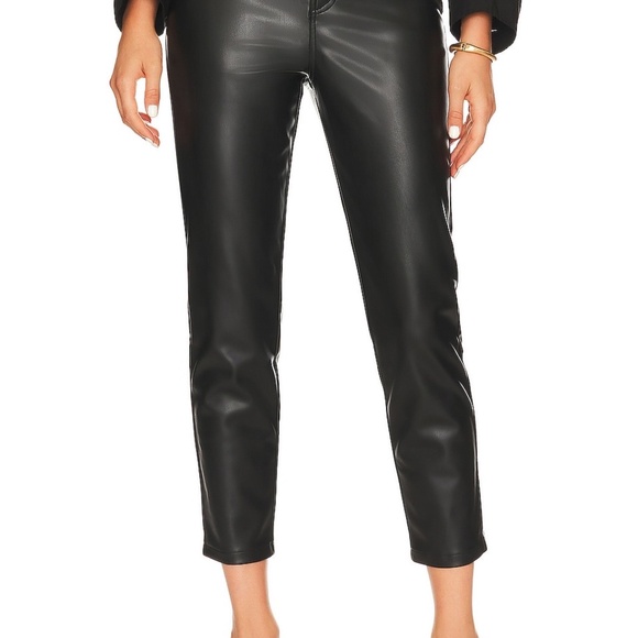 LBLC The Label Robin Pant Faux Leather Black High Rise Straight Leg Sizes S & M - Picture 3 of 16
